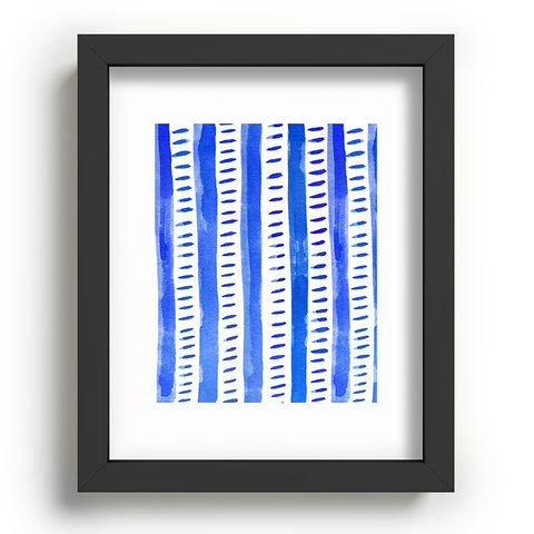 Angela Minca Watercolor lines blue Recessed Framing Rectangle