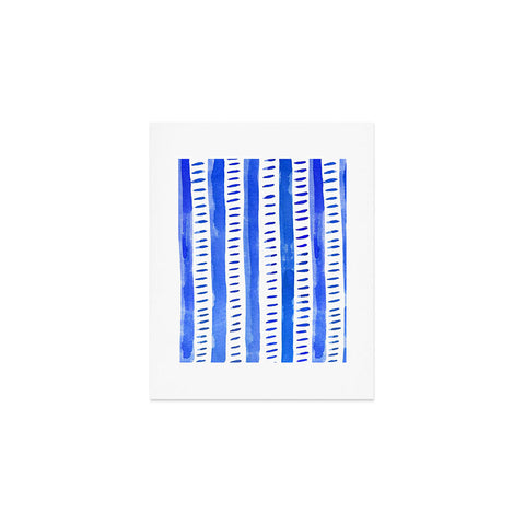 Angela Minca Watercolor lines blue Art Print