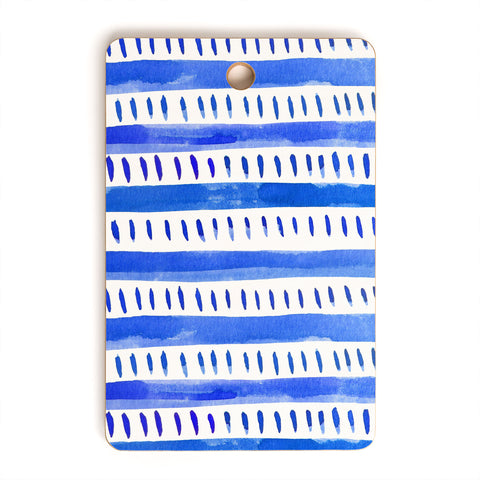 Angela Minca Watercolor lines blue Cutting Board Rectangle