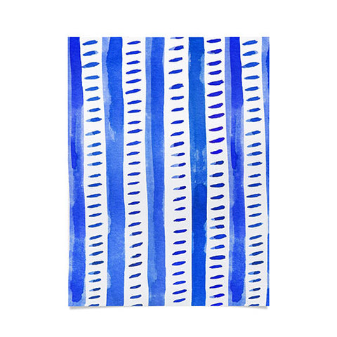 Angela Minca Watercolor lines blue Poster