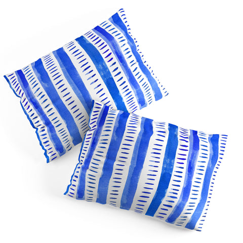 Angela Minca Watercolor lines blue Pillow Shams