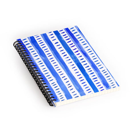 Angela Minca Watercolor lines blue Spiral Notebook