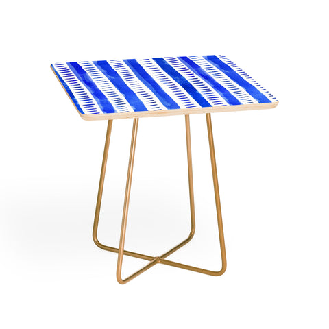 Angela Minca Watercolor lines blue Side Table