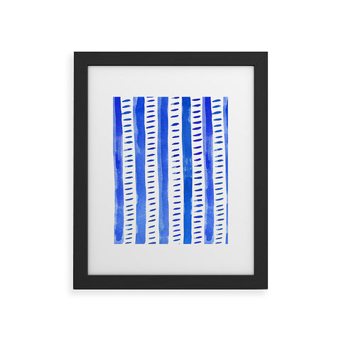 Angela Minca Watercolor lines blue Framed Art Print