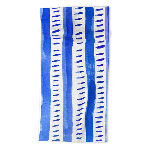 Angela Minca Watercolor lines blue Beach Towel