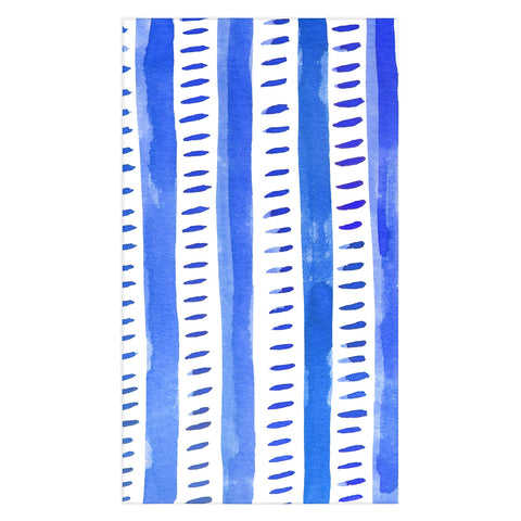 Angela Minca Watercolor lines blue Tablecloth