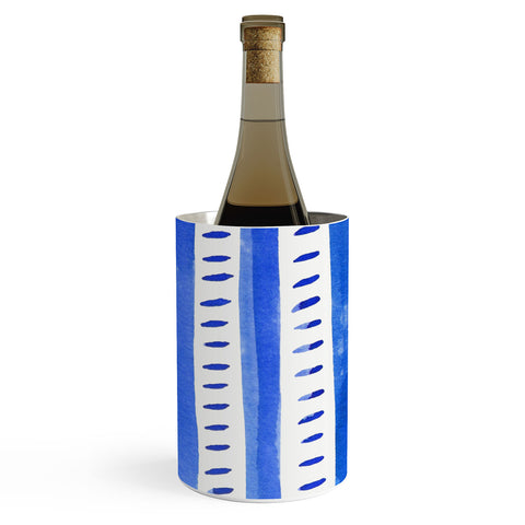 Angela Minca Watercolor lines blue Wine Chiller