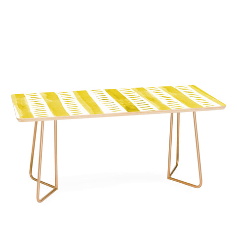 Angela Minca Watercolor lines yellow Coffee Table