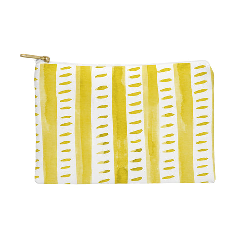 Angela Minca Watercolor lines yellow Pouch