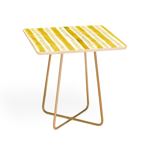Angela Minca Watercolor lines yellow Side Table