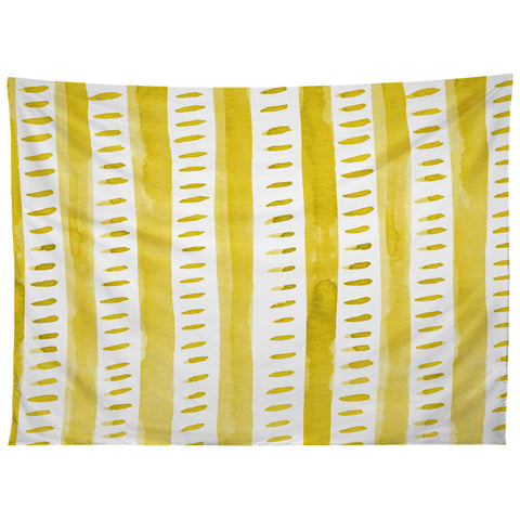Angela Minca Watercolor lines yellow Tapestry
