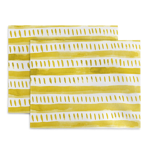 Angela Minca Watercolor lines yellow Placemat