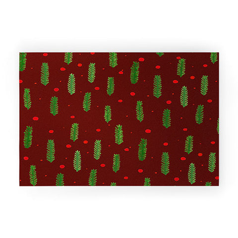 Angela Minca Xmas branches and berries 2 Welcome Mat