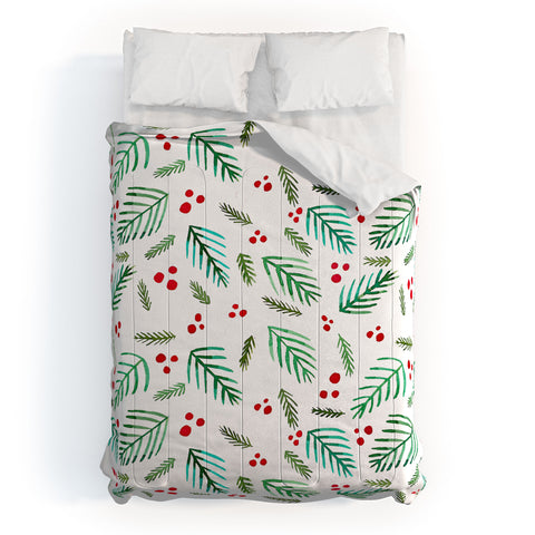 Angela Minca Xmas branches white Comforter