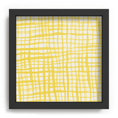 Angela Minca Yellow gingham doodle Recessed Framing Square