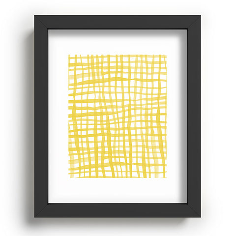Angela Minca Yellow gingham doodle Recessed Framing Rectangle