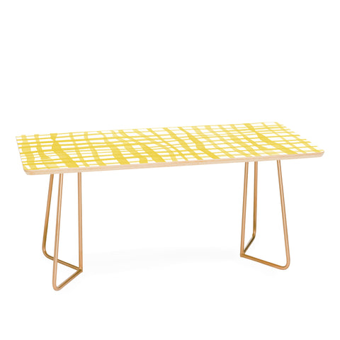 Angela Minca Yellow gingham doodle Coffee Table