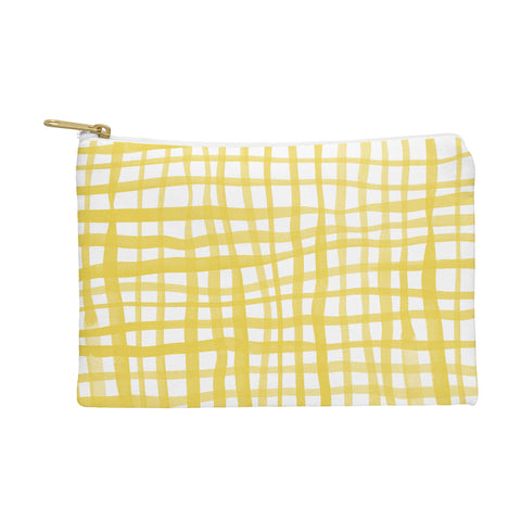 Angela Minca Yellow gingham doodle Pouch
