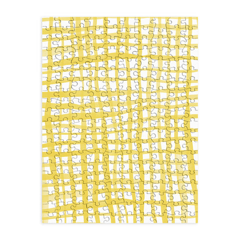 Angela Minca Yellow gingham doodle Puzzle