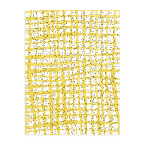 Angela Minca Yellow gingham doodle Puzzle