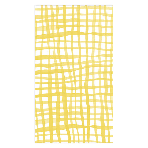 Angela Minca Yellow gingham doodle Tablecloth