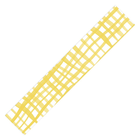 Angela Minca Yellow gingham doodle Table Runner