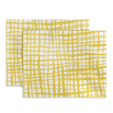 Angela Minca Yellow gingham doodle Placemat
