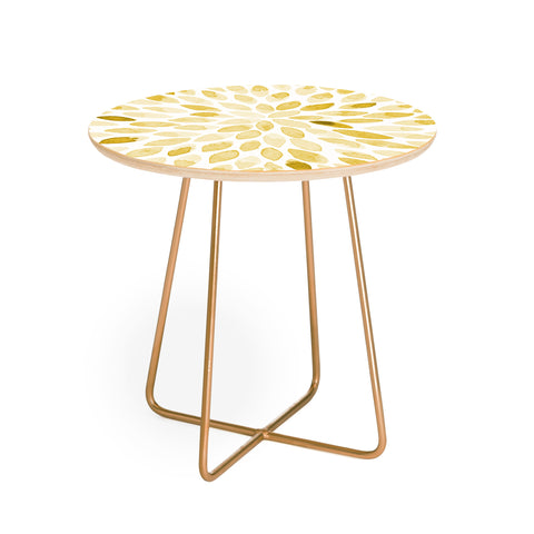 Angela Minca Yellow watercolor strokes Round Side Table