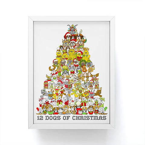 Angry Squirrel Studio 12 Dogs of Christmas Framed Mini Art Print