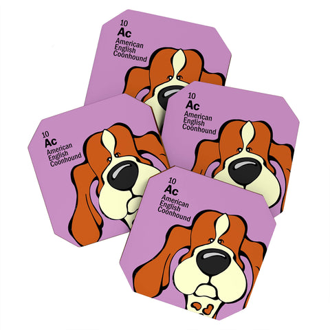 Angry Squirrel Studio American English Coonhound 10 Coaster Set