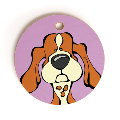 Angry Squirrel Studio American English Coonhound 10 Cutting Board Round
