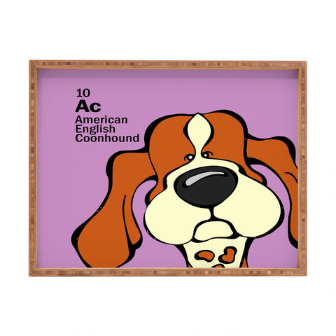 Angry Squirrel Studio American English Coonhound 10 Rectangular Tray