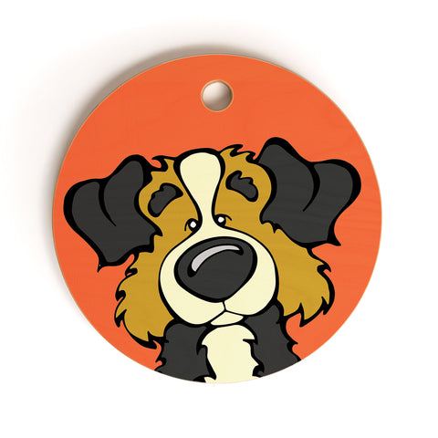 Angry Squirrel Studio Australian Shepard 1 Cutting Board Round