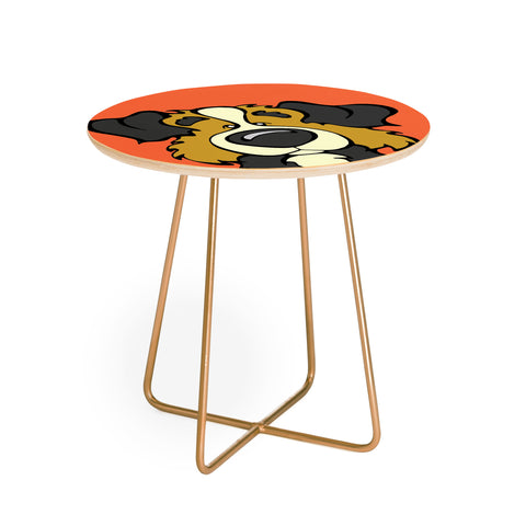 Angry Squirrel Studio Australian Shepard 1 Round Side Table