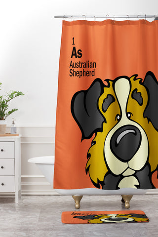 Angry Squirrel Studio Australian Shepard 1 Shower Curtain And Mat