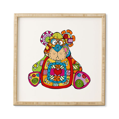 Angry Squirrel Studio BEAR Button Nose Buddies Framed Wall Art