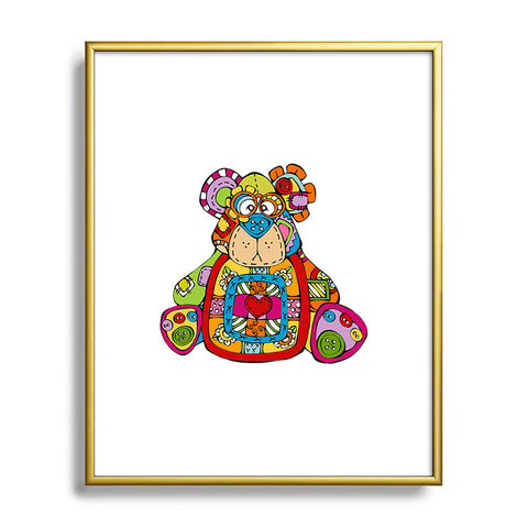 Angry Squirrel Studio BEAR Button Nose Buddies Metal Framed Art Print
