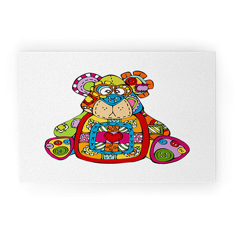 Angry Squirrel Studio BEAR Button Nose Buddies Welcome Mat