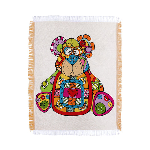 Angry Squirrel Studio BEAR Button Nose Buddies Throw Blanket