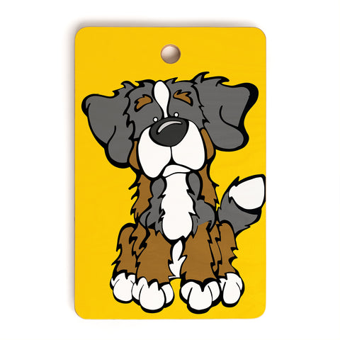 Angry Squirrel Studio Bernese Mtn Dog 16 Cutting Board Rectangle