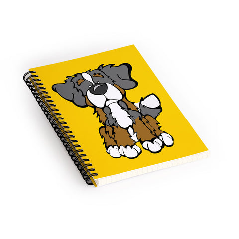 Angry Squirrel Studio Bernese Mtn Dog 16 Spiral Notebook