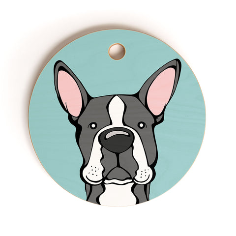 Angry Squirrel Studio Boston Terrier 7 Cutting Board Round