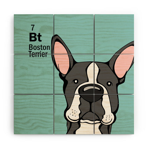 Angry Squirrel Studio Boston Terrier 7 Wood Wall Mural
