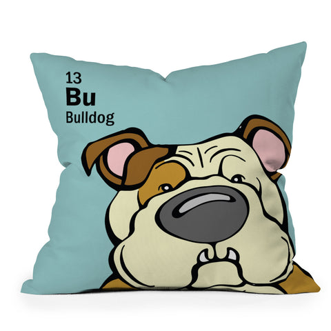 Angry Squirrel Studio Bulldog 13 Throw Pillow