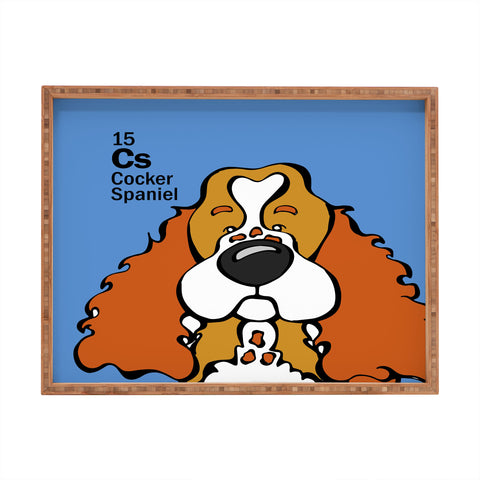Angry Squirrel Studio Cocker Spaniel 15 Rectangular Tray