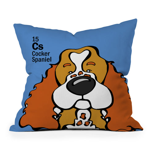 Angry Squirrel Studio Cocker Spaniel 15 Throw Pillow