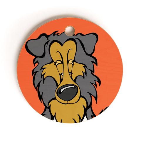 Angry Squirrel Studio Collie 3 Cutting Board Round