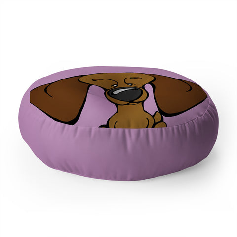 Angry Squirrel Studio Dachshund 19 Floor Pillow Round