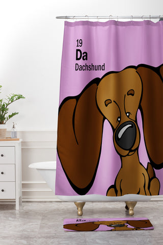 Angry Squirrel Studio Dachshund 19 Shower Curtain And Mat