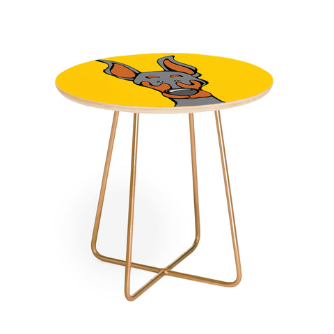 Angry Squirrel Studio Doberman Pinscher 27 Round Side Table